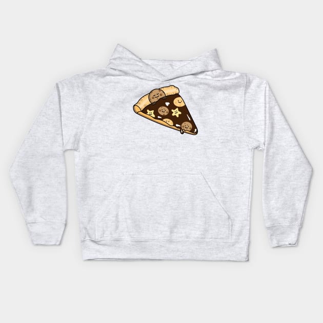 Funny cookie pizza Kids Hoodie by spontania